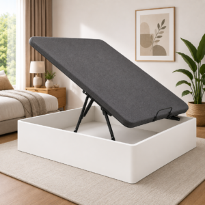 Canapé abatible Premium gran capacidad en blanco con tapa tapizada