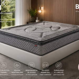 colchón NPU muelle ensacado con topper Biolife