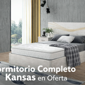 dormitorio completo Kansas en oferta con canapé y colchón incluido