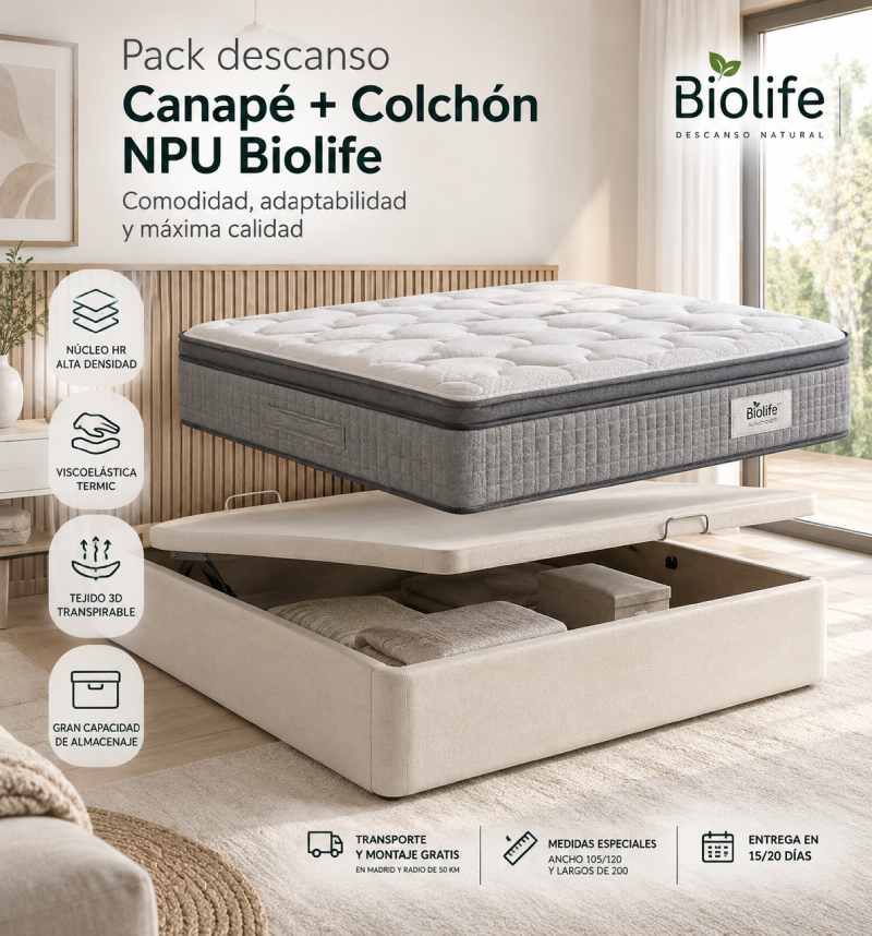 Canapé y colchón NPU Biolife