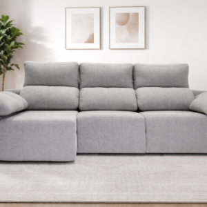 Sofá chaiselongue Gemma con arcón asientos deslizantes
