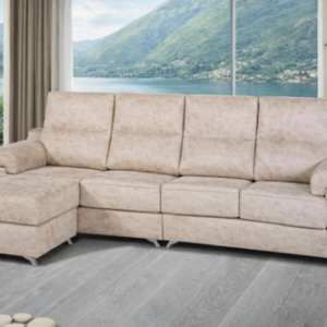 Sofá chaise longue Lorena de Anpa con chaise fija partida y diseño moderno para salón.
