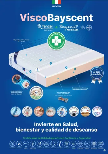 Colchones en Fuenlabrada. Colchón alta gama ViscoBayscent de Plus Salute