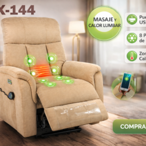 sillón relax eléctrico powerlift X144 con masaje calor lumbar