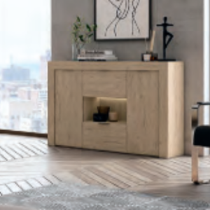 Aparador Nature APN140 Cambrian efecto madera con 3 puertas, cajón central y hueco decorativo