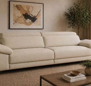 Sofá Selene lineal carro de Quality en salón moderno