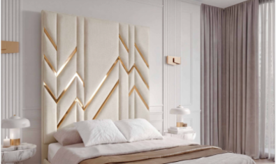 Altura ideal de cabecero tapizado para dormitorio moderno